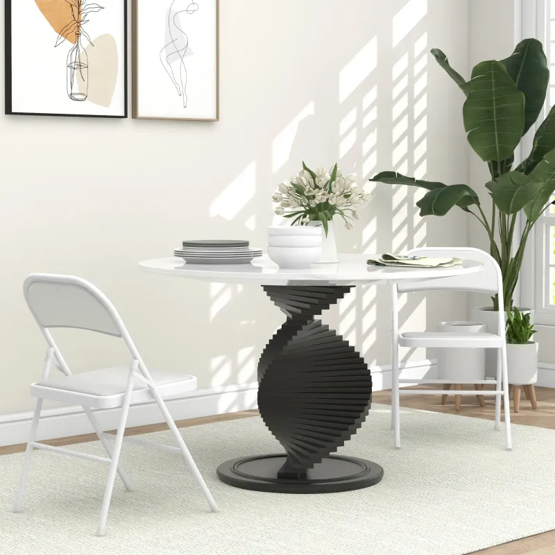 2er-Set Klappstühle, Tragbare Bürostühle, Metallbeine, Kunstleder, Weiss