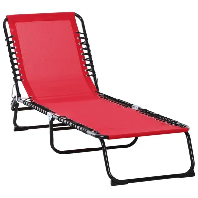 Sonnenliege elastische Bänder, Textilene in Rot