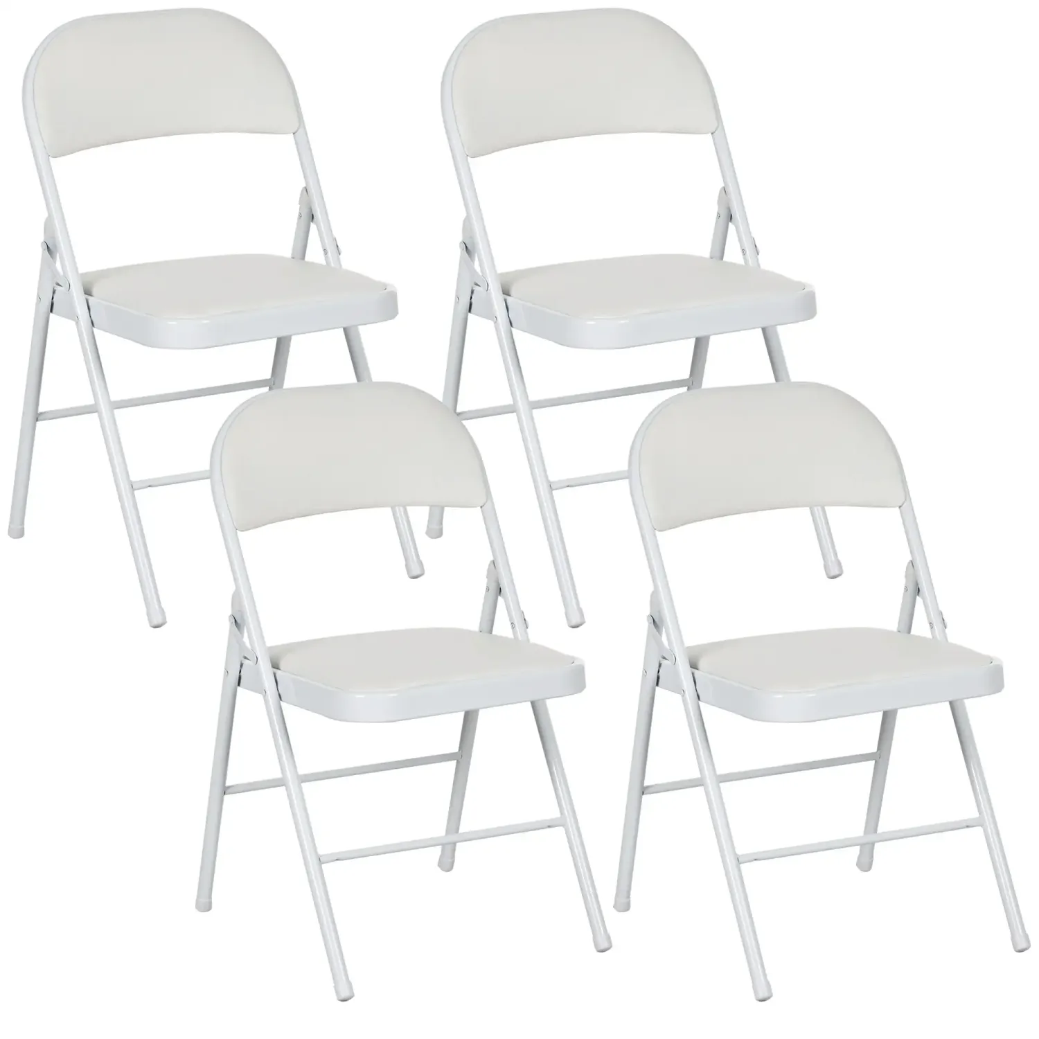 4er-Set Klappstühle für Büro, Empfang, Wartezimmer, Weiss