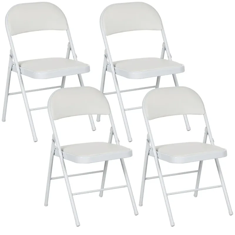 4er-Set Klappstühle für Büro, Empfang, Wartezimmer, Weiss