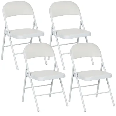 4er-Set Klappstühle für Büro, Empfang, Wartezimmer, Weiss