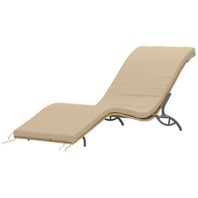 Rattan-Sonnenliege Gartenliege mit Kissen, wetterfest, Beige