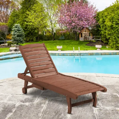 Sonnenliege Mobile Gartenliege Liegestuhl aus Holz
