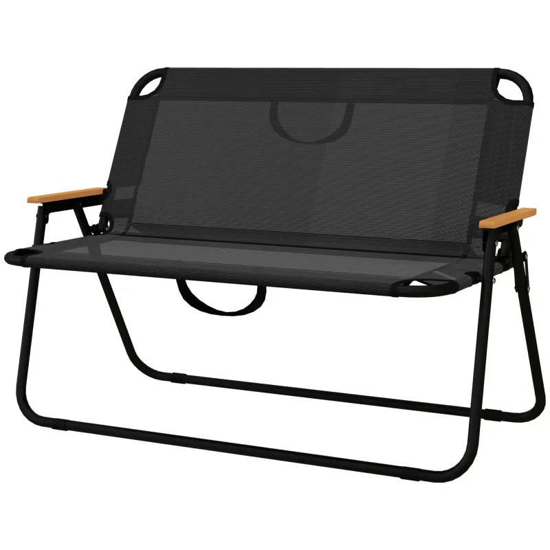 Klappbare Gartenbank Holz/Kunststoff Schwarz/Natur – Praktisch &amp; Bequem