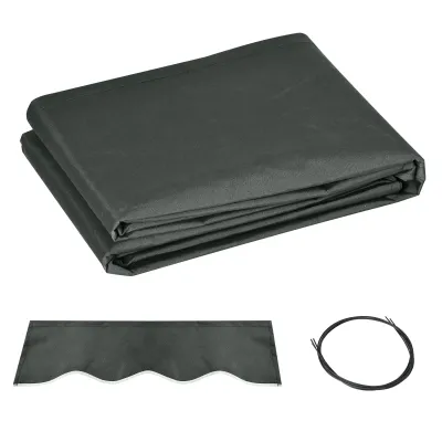Ersatzstoff für Sonnenstore mit Wellenlambrequin - Hochdichtes Polyester 280 g/m² UV-Schutz Grau