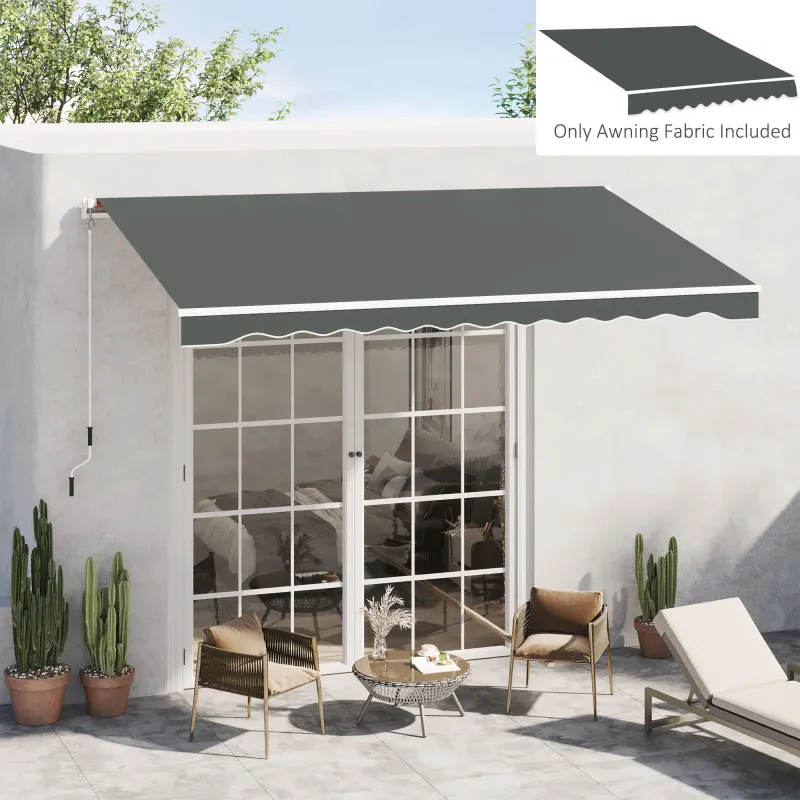 Ersatzstoff für Sonnenstore mit Wellenlambrequin - Hochdichtes Polyester 280 g/m² UV-Schutz Grau