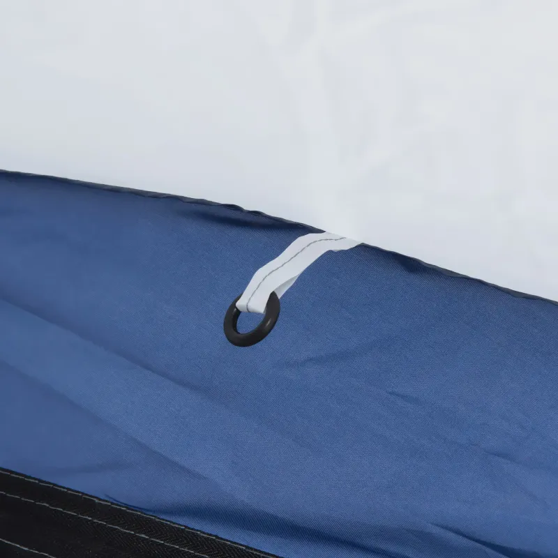 Familien-Dome Campingzelt für 6–8 Personen, 350 × 350 × 230 cm, Weiss-Blau