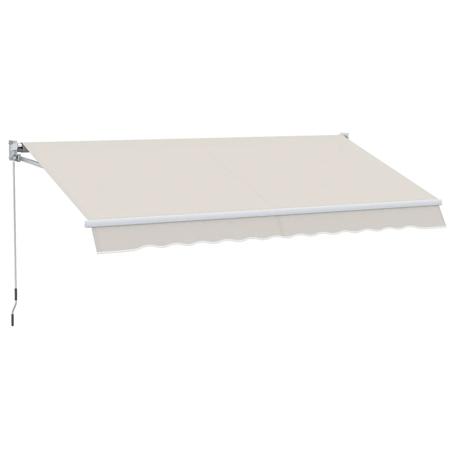 Sonnenstore Markise aus Aluminium und Polyester UV50 für den Aussenbereich mit Kurbel, 200 × 295 cm, Cremeweiss