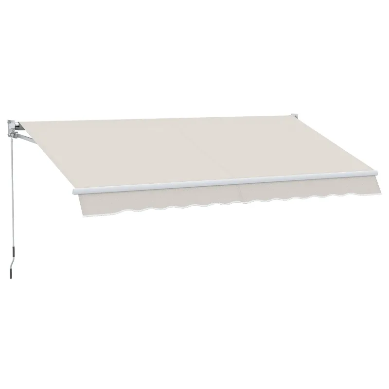 Sonnenstore Markise aus Aluminium und Polyester UV50 für den Aussenbereich mit Kurbel, 200 × 295 cm, Cremeweiss