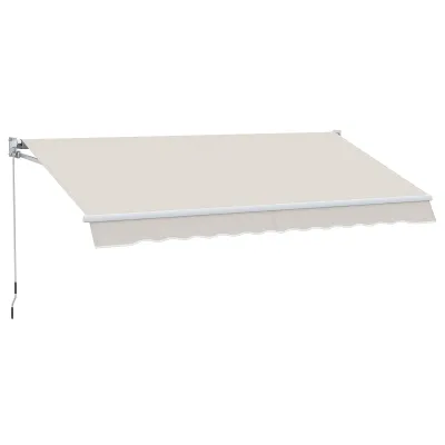 Sonnenstore Markise aus Aluminium und Polyester UV50 für den Aussenbereich mit Kurbel, 200 × 295 cm, Cremeweiss