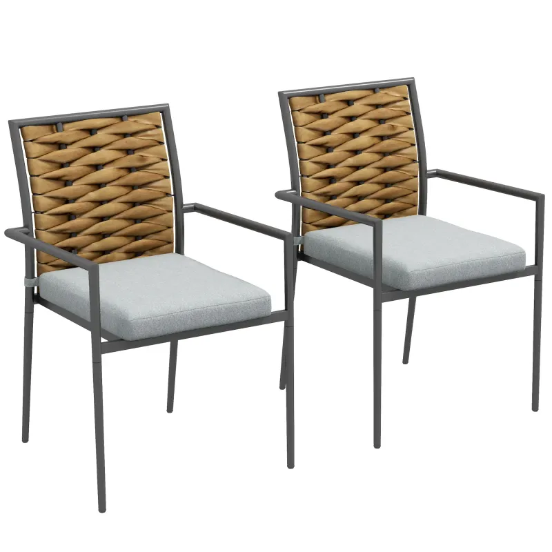 Gartenstühle Outdoor-Stühle Terrassenstühle, wetterbeständig, modernes Design, Grau