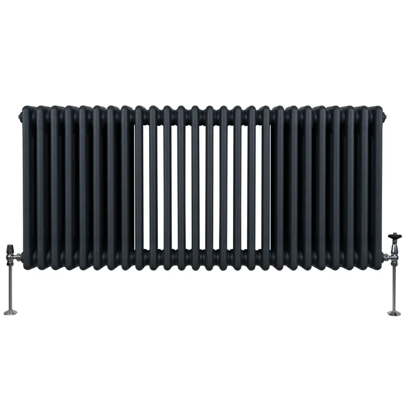 Traditioneller 3-Spalten-Heizkörper - 600 x 1192 mm - Anthrazitgrau