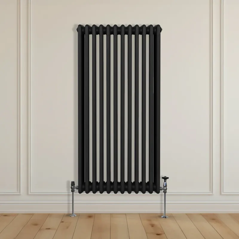 Traditioneller 3-Spalten-Heizkörper Schwarz, 1500 x 562 mm