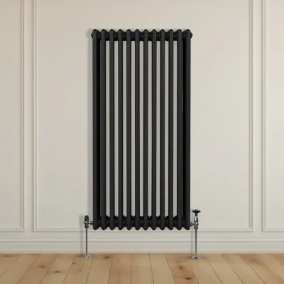Traditioneller 3-Spalten-Heizkörper Schwarz, 1500 x 562 mm