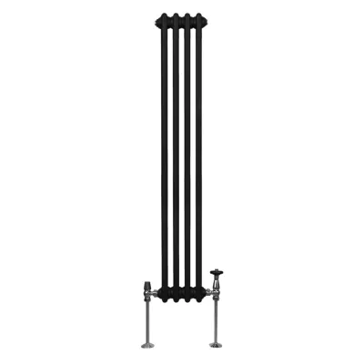 Traditioneller 3-Spalten-Heizkörper Schwarz, 1500 x 202 mm