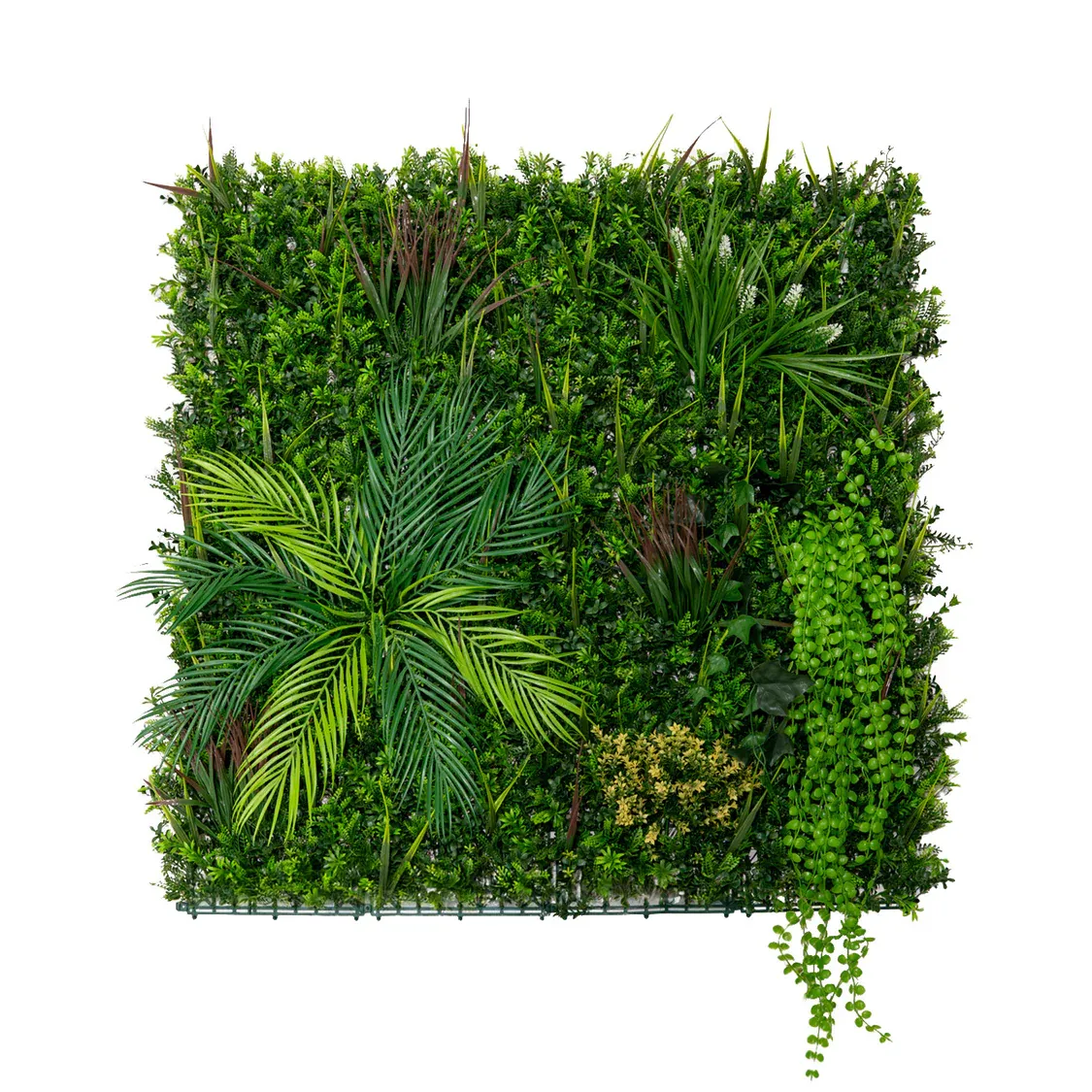Alina Künstliche Pflanzen-Wandfliese – 100 x 100 cm, grün