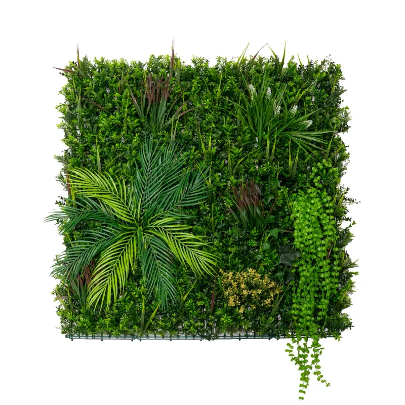 Alina Künstliche Pflanzen-Wandfliese – 100 x 100 cm, grün