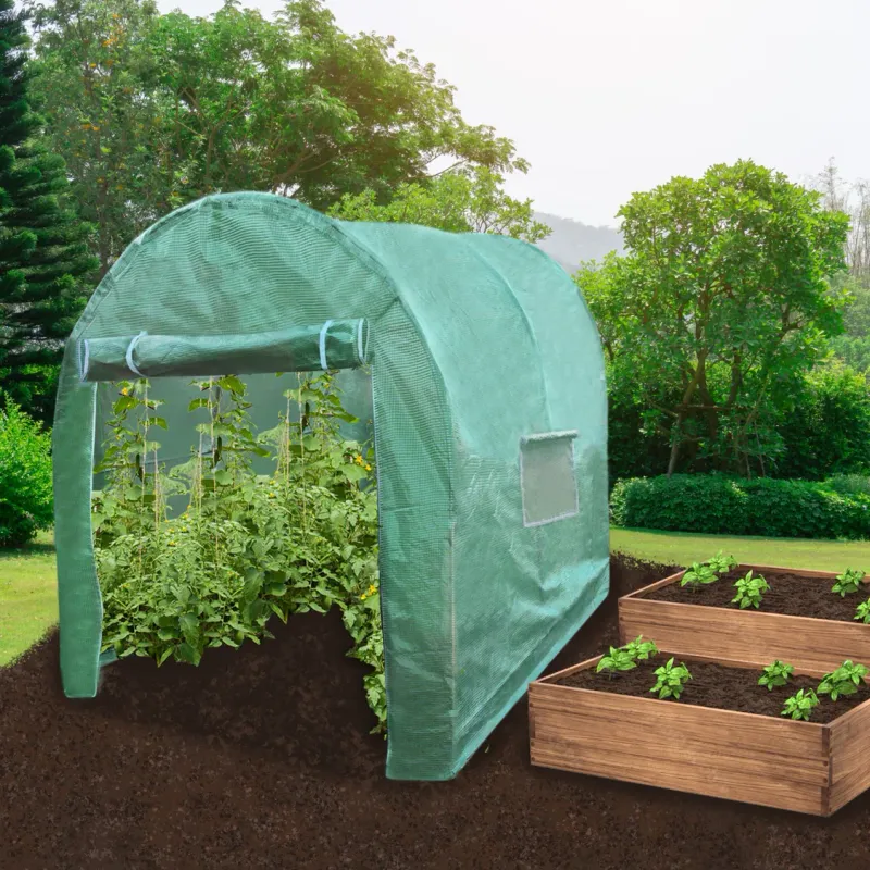 Gewächshaus Polytunnel 4x2 m mit 19 mm Stahlrahmen und PE-Abdeckung – robust & wetterfest