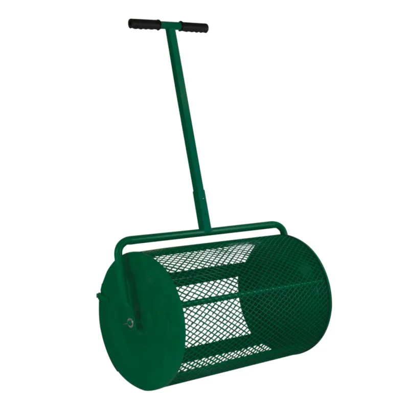 Kompoststreuer 80L mit Verlängerbarem Griff und Maschenkorb – Grün, inkl. Gratis Handschuhe