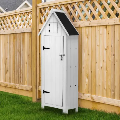 Gartenschrank aus Holz Weiss – Wetterfester & sicherer Stauraum für Garten und Balkon