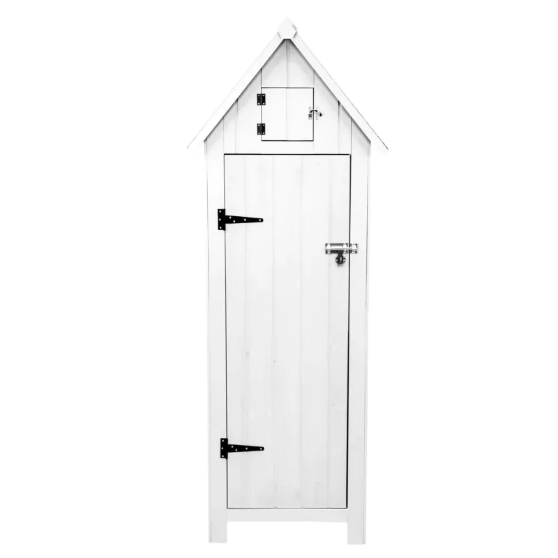 Gartenschrank aus Holz Weiss – Wetterfester &amp; sicherer Stauraum für Garten und Balkon
