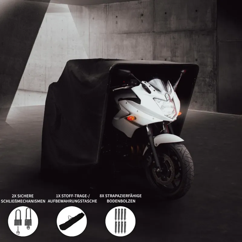 Motorrad Garagenzelt XL – Wasserdichter &amp; sicherer Schutz für Ihr Motorrad