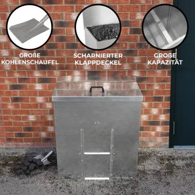 Kohleeimer 350kg – Robuste & wasserdichte Lagerung für Kohle, Holz & Pellets