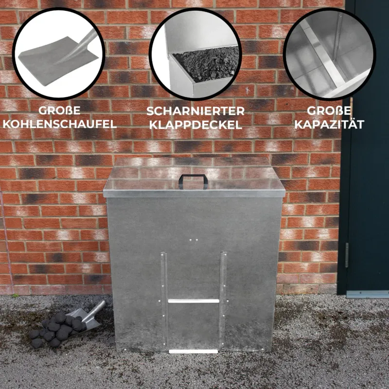 Kohleeimer 250kg – Robuste & wasserdichte Lagerung für Kohle, Holz & Pellets