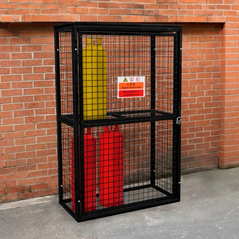 Klappbare Gasflaschenlagerung 184x116x57cm – Sicher & vielseitig für bis zu 6 x 19kg Flaschen