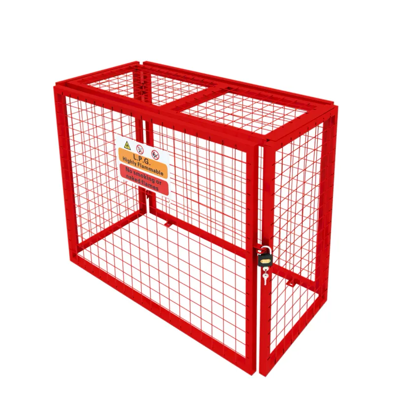 Zusammenklappbarer Gasflaschenschrank Rot – Platzsparende &amp; sichere Lagerung für 3 x 19kg Gasflaschen