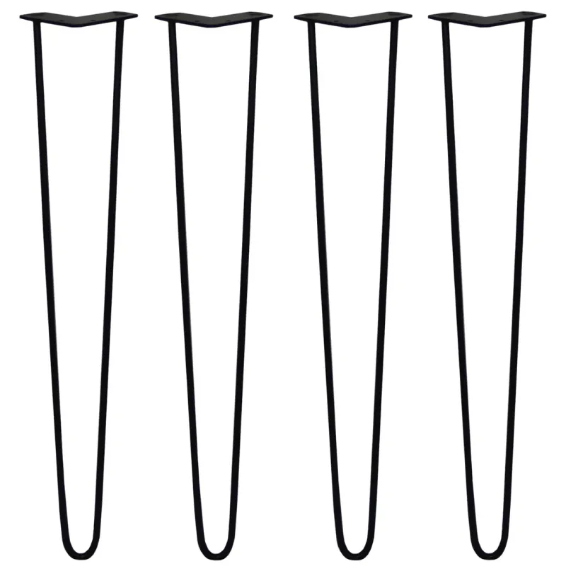 SKISKI Haarnadelbeine 71cm Schwarz – Robuste &amp; elegante Tisch- und Stuhlbeine mit Bodenschützern