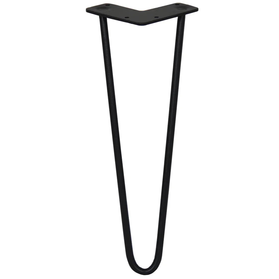 SKISKI 4x Hairpin Tischbeine 35,5 cm Schwarz – Robuste 2-Streben Haarnadelbeine mit Bodenschützern