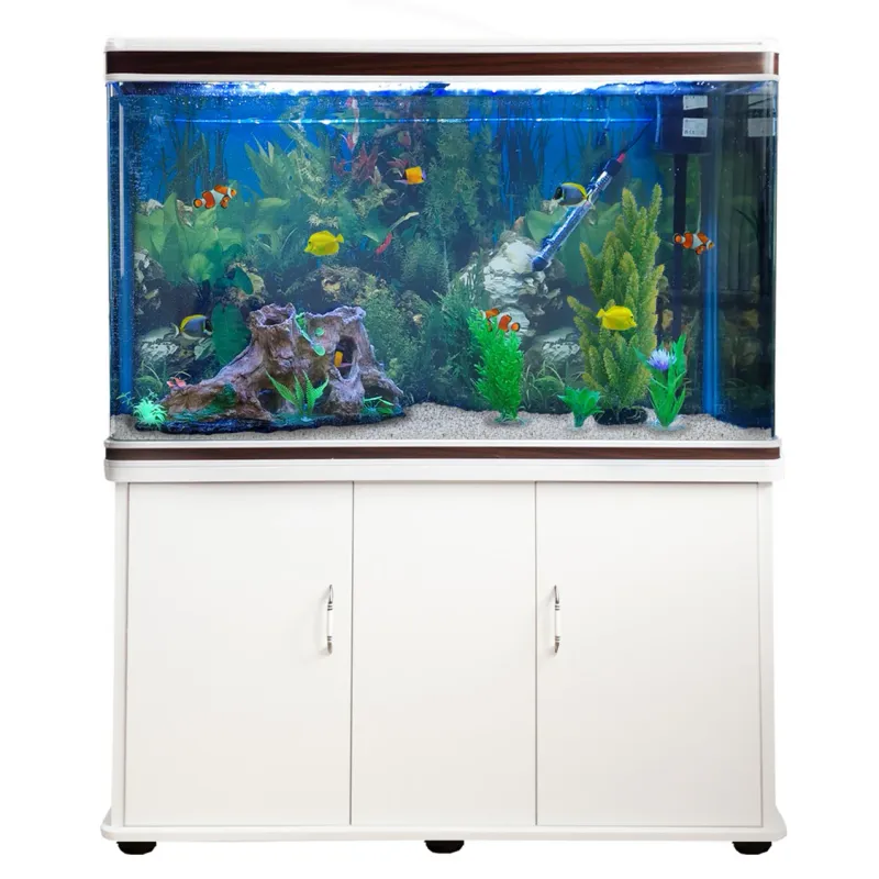 300-Liter Heimaquarium mit Unterschrank | Komplett-Set mit Filter, Heizer und LED