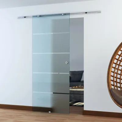 Glasschiebetür Schiebetür Glastür Zimmertür teilsatiniert 775 x 2050 mm