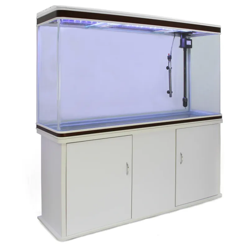 300L Aquarium Komplettset mit Unterschrank – Weiss | Filter, Heizer, LED