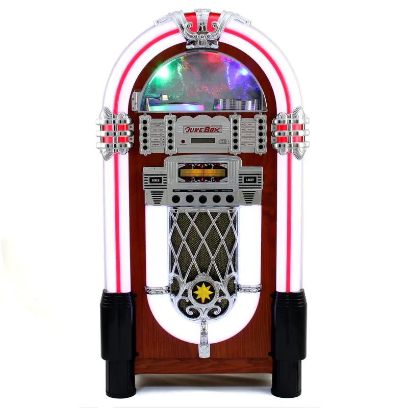Retro-Jukebox im 50er-Jahre-Stil mit CD-Tragetasche | Bluetooth, Radio, LED, 40 W