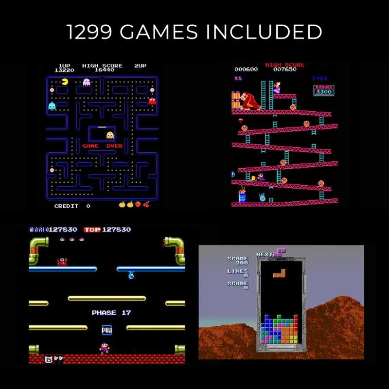 Retro Arcade Spielautomat mit 3303 Spielen | 10.1" Display, HDMI/VGA, Joystick