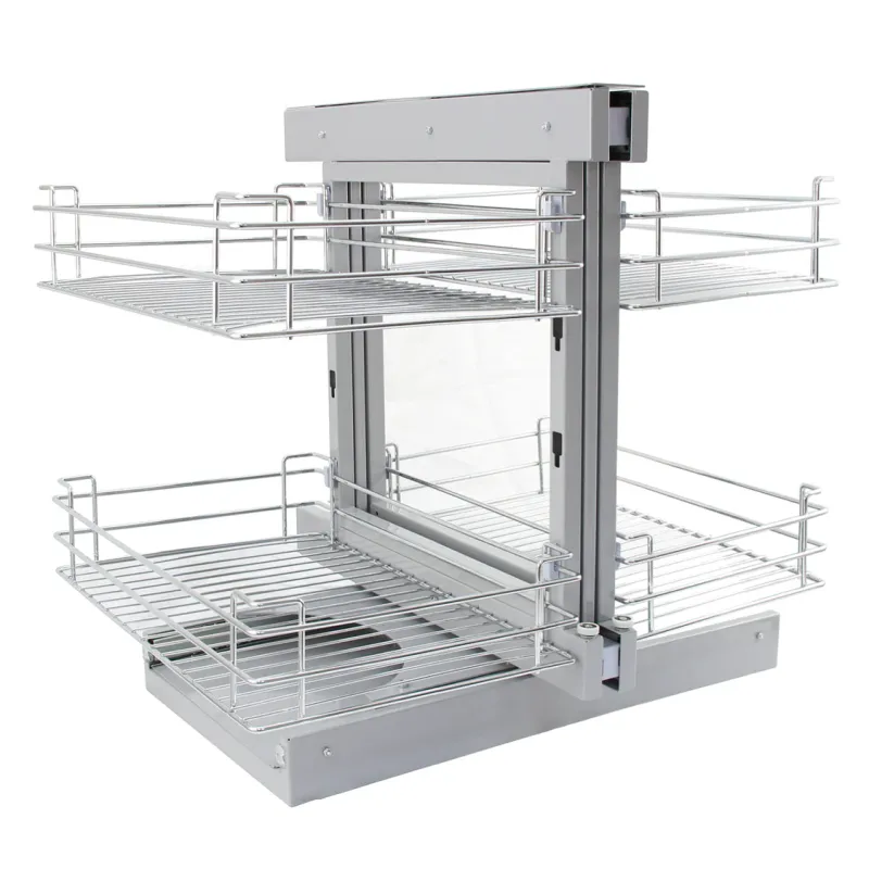 Magic Corner Eckschrank-Körbe 80–90 cm | Ausziehbar, Edelstahl, Selbsteinzug, 4 Körbe