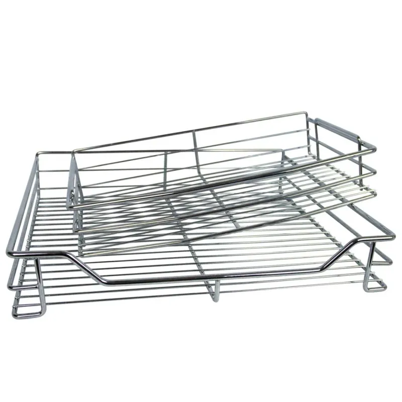 Ausziehbare Edelstahlkörbe für Eckschrank 90–100 cm | 4 Schubladen, rechtsöffnend