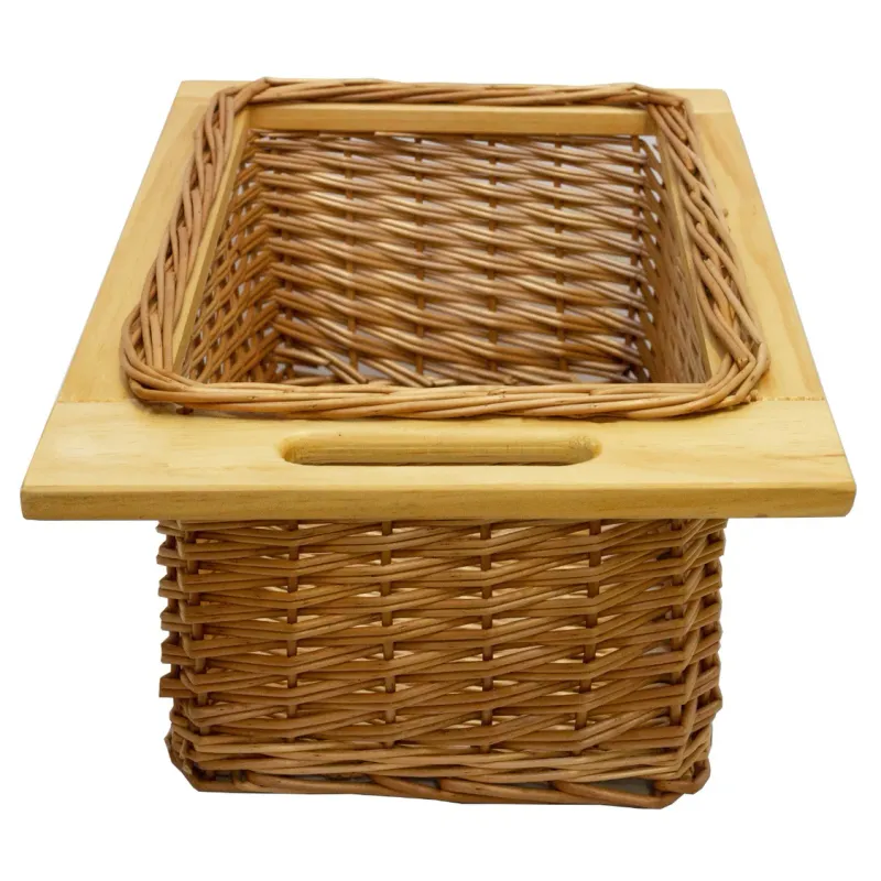 Ausziehbarer Weidenkorb 400 mm | Rattan, Landhausstil, inkl. Befestigungssatz