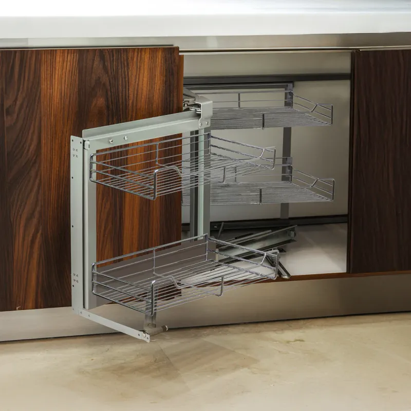 Magic Corner Eckschrank‑Körbe 90–100 cm links | Soft‑Close, 4 Edelstahlkörbe, Komplettset