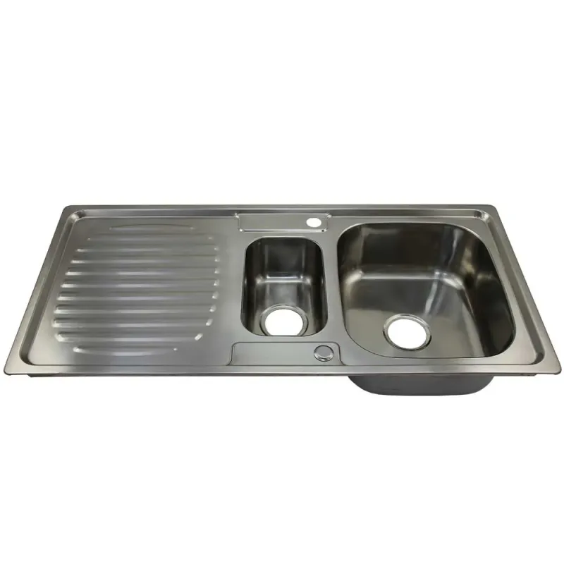 Premium Edelstahl Küchenspüle 1,5 Becken | 0,9 mm, 1050 x 500 mm