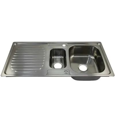 Premium Edelstahl Küchenspüle 1,5 Becken | 0,9 mm, 1050 x 500 mm