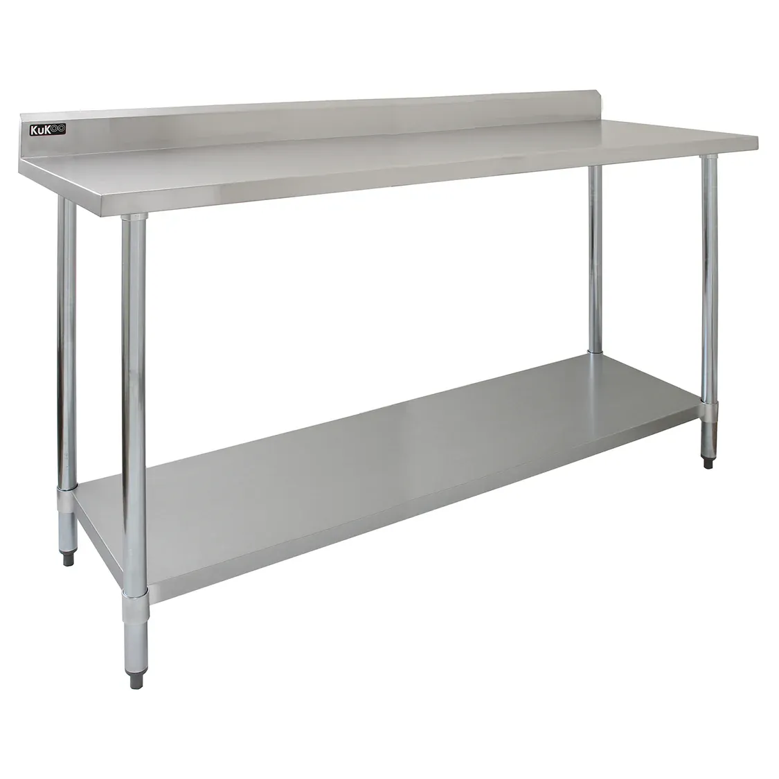 Edelstahl Gastrotisch 183 x 60 x 90 cm | 250 kg Traglast, Aufkantung, verstellbare Ablage/Füsse