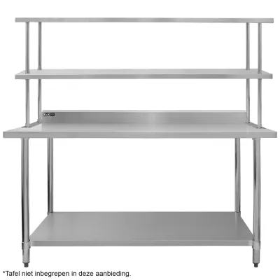 Gastronomie Edelstahl Doppelregal 180 cm | 304 Edelstahl, 100 kg je Regal, einfache Montage