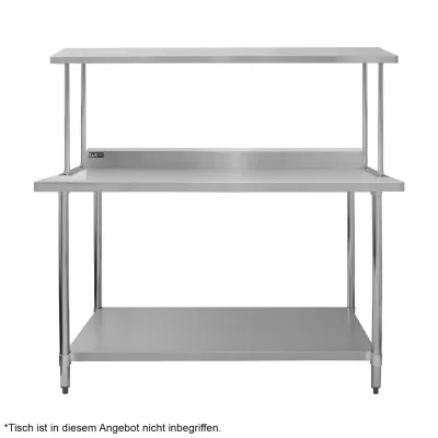 Gastrotisch Edelstahl 150 x 60 x 90 cm | 250 kg Traglast, Aufkantung, verstellbare Ablage/Füsse