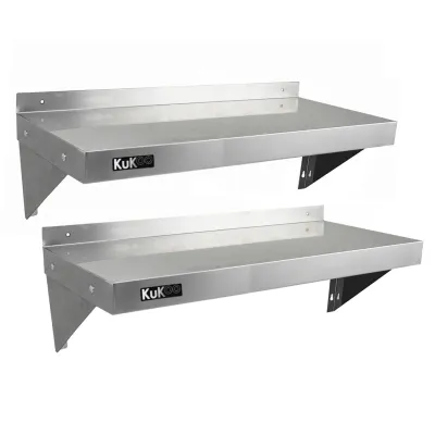 2er Set Gastro Wandregal 1000 x 300 mm | Edelstahl, inkl. Halterungen & Befestigung, leicht zu reinigen
