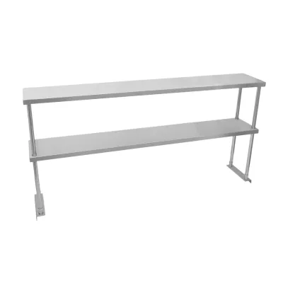 Gastro Edelstahl Doppel‑Regal 150 cm | 304 Edelstahl, 2 Ebenen, 100 kg je Regal, inkl. Befestigungsset