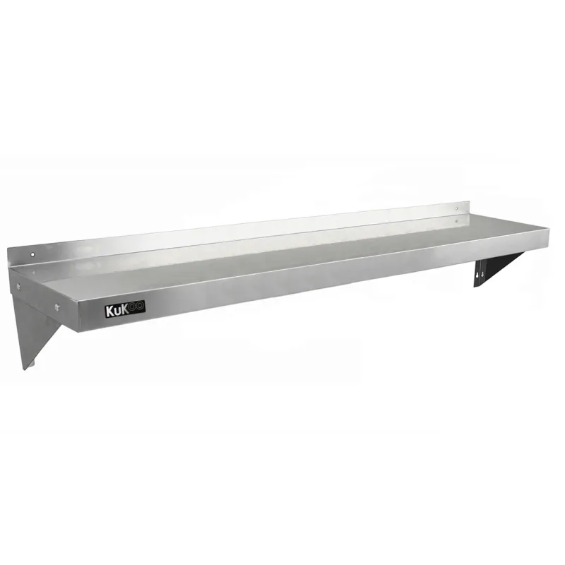 2er Set Gastro Wandregal 1500 x 300 mm | Edelstahl, bis 110 kg je Regal, inkl. Halterungen