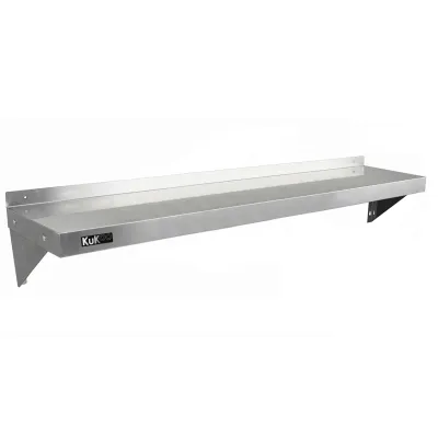 2er Set Gastro Wandregal 1500 x 300 mm | Edelstahl, bis 110 kg je Regal, inkl. Halterungen